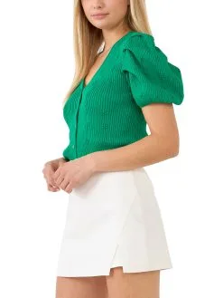 Endless Rose Floral Puff Short Sleeve Cardigan -Jewelry Accessories 50ec2934 9c6e 4cc8 8db8 23e9c482e374