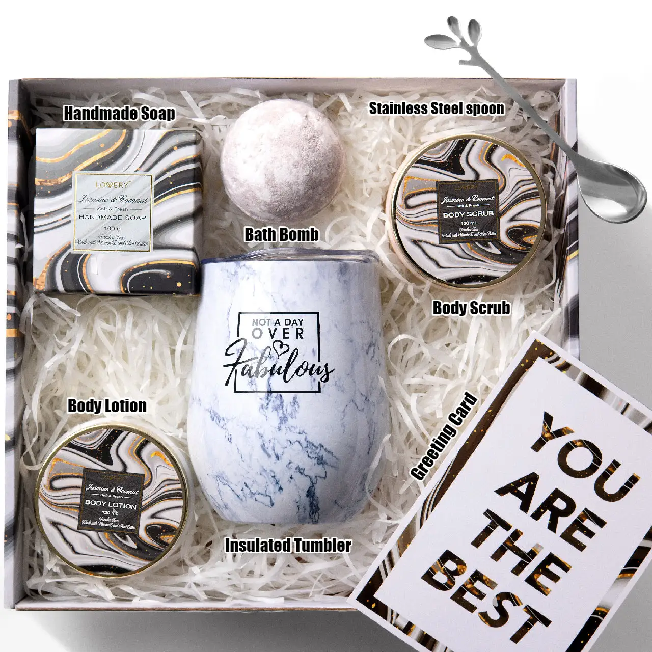 Lovery Personalized Marble Home Spa Wine Tumbler 8-Piece Box 9 Lovery Personalized Marble Home Spa Wine Tumbler 8-Piece Box - Image 7