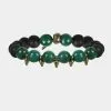 Mr. Ettika Truth Or Dare Black And Green Agate Stretch Bracelet -Jewelry Accessories 521e3340 45d8 4b1b a309 cfde0e7ef012