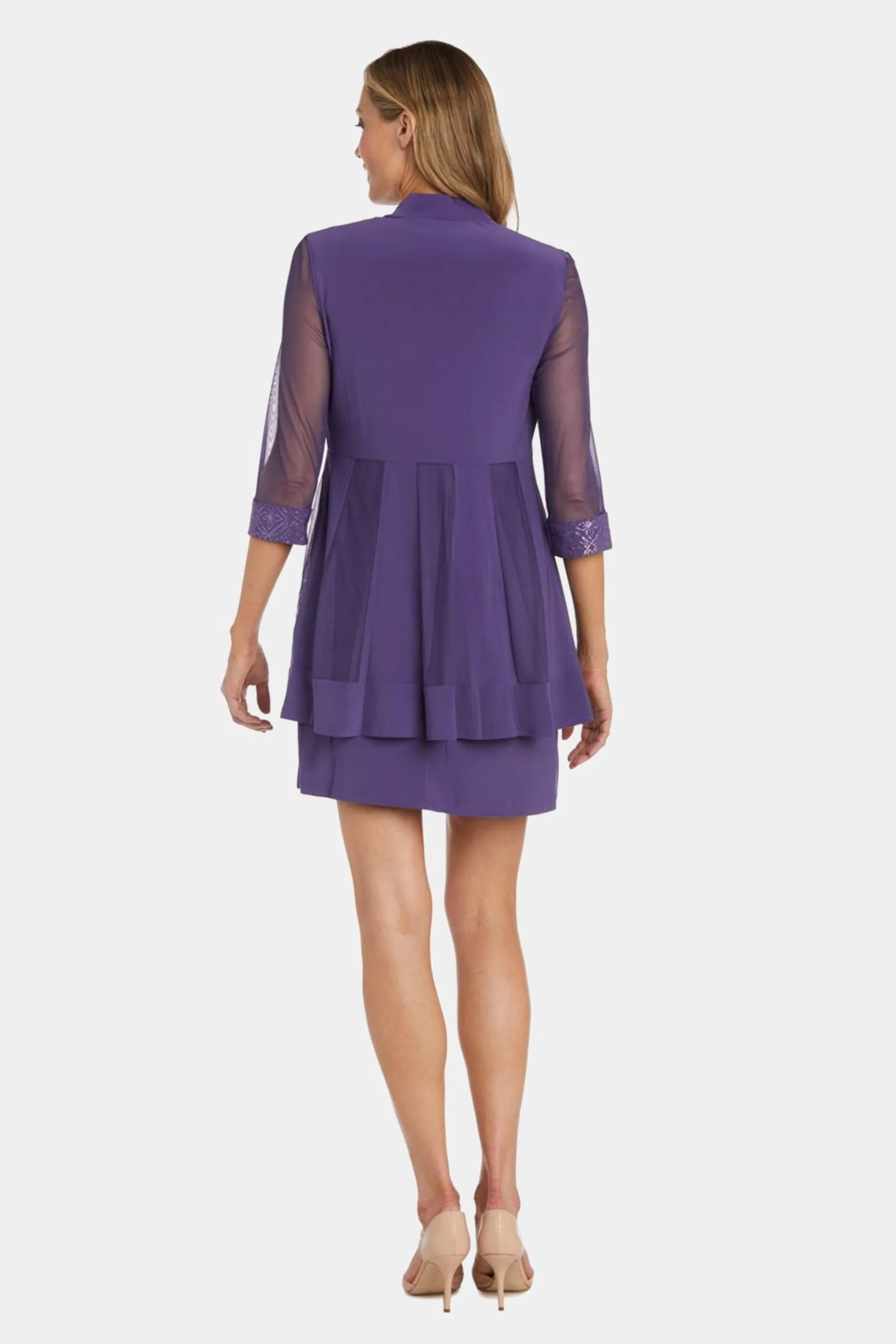 R&M Richards Shift Dress With Sparkling Neckline And Soft Jacket 4 R&M Richards Shift Dress With Sparkling Neckline And Soft Jacket - Image 2