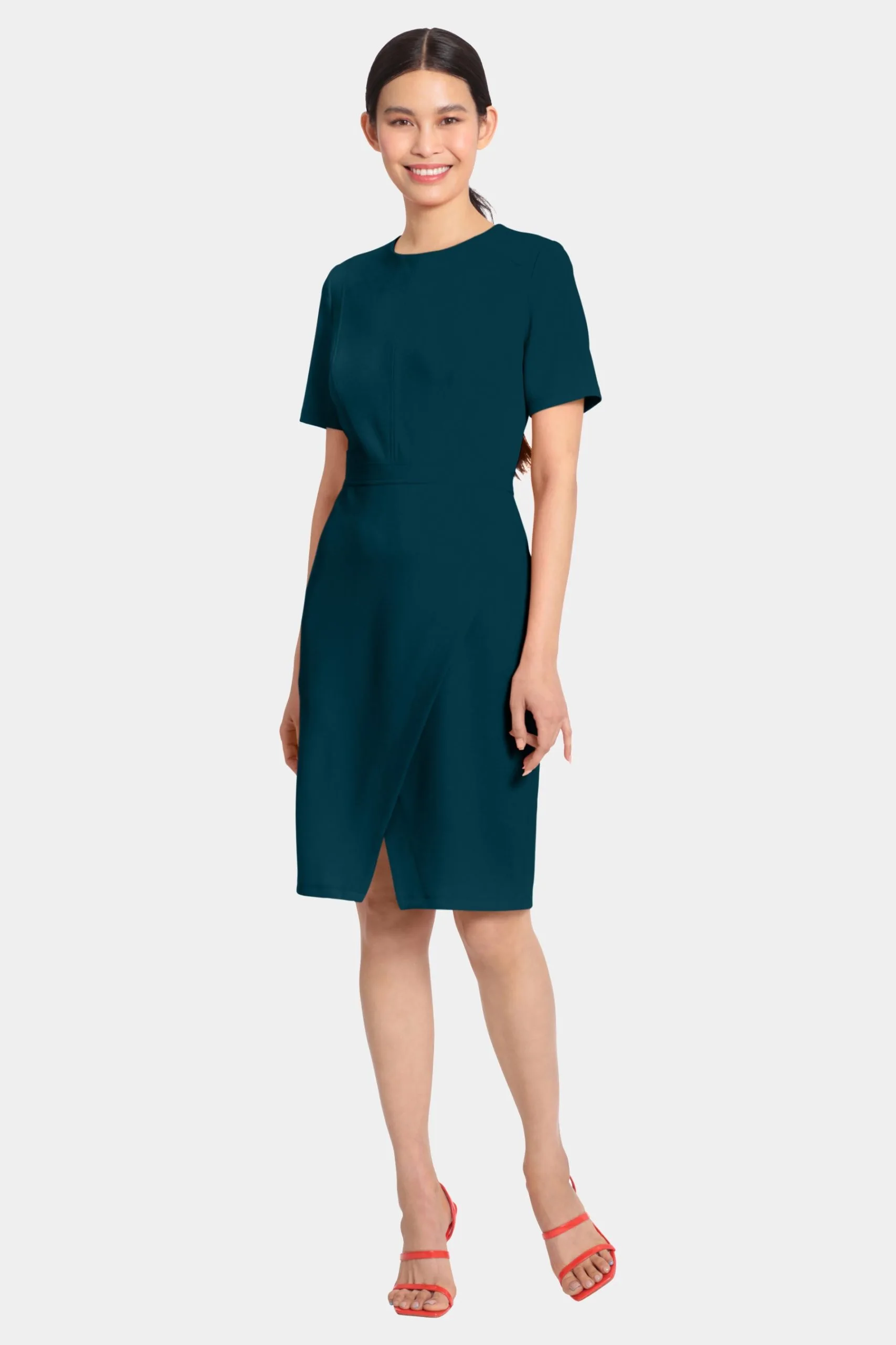 Maggy London Faux Wrap Skirt Midi Dress 3 Maggy London Faux Wrap Skirt Midi Dress