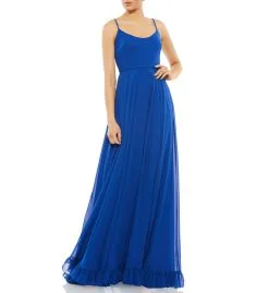 Ieena For Mac Duggal Sleeveless Scoop Neck Ruffled Hem Gown -Jewelry Accessories 59340578 8fa6 4b3c bb10 73f323849929