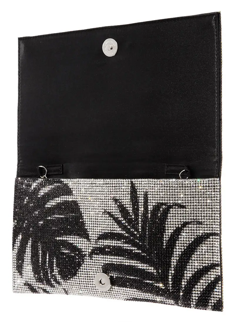 NINA Palm Print Crystal Clutch 6 NINA Palm Print Crystal Clutch - Image 4