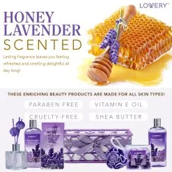 Lovery Honey Lavender Home Spa Basket 13-Piece Set -Jewelry Accessories 5cba718f a122 4eb2 94f4 4b3b9d5badc3