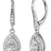 Anne Klein Crystal Silver-Tone Pearl Drop Earrings -Jewelry Accessories 60422582 G03 1761141 1