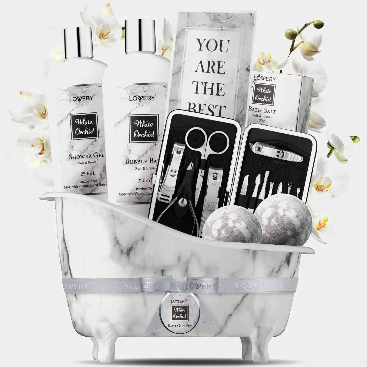Lovery White Orchid Bath & Body Self Care 20-Piece Basket 3 Lovery White Orchid Bath & Body Self Care 20-Piece Basket