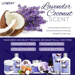 Lovery Lavender Coconut Home Spa Basket 9-Piece Set -Jewelry Accessories 61e153bb e51f 4fc0 89d3 8618ddbb42e7