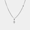 Mr. Ettika Silver Ox Chain Necklace With Hematite Stones And Silver Cross -Jewelry Accessories 64d4dbab 8be2 42e0 980e 80f370be2569