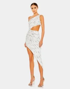 Mac Duggal Beaded One Shoulder Cut Out Gown -Jewelry Accessories 6644882e cee6 4876 a9c4 abe238ddb47e