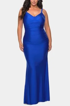 La Femme Long Ruched Jersey Dress 18 La Femme Long Ruched Jersey Dress -Jewelry Accessories 66e63db2 136b 4d96 b192 7f270c50609c