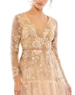 Mac Duggal Long Sleeve Midi Dress -Jewelry Accessories 67547 1831172 4