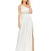 Mac Duggal Pleated One Shoulder Beaded Waist Gown -Jewelry Accessories 68170 2003403 1