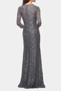 La Femme Beaded Long Jersey Off The Shoulder Gown -Jewelry Accessories 6a483f92 f986 4901 bb54 2d1088401a78