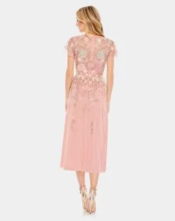 Mac Duggal Embellished Illusion Butterfly Sleeve Midi Dress -Jewelry Accessories 6b00dc9c f4d9 44fd bdc6 0b8a16ed7dff