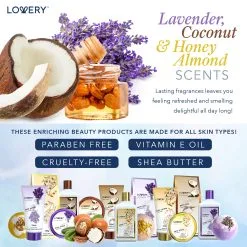 Lovery Coconut, Lavender & Honey Almond Spa Basket 16-Piece Set -Jewelry Accessories 6f0f0948 608b 4e54 9ba5 67652ad5ad4d