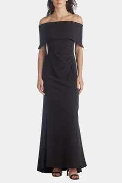 Vince Camuto Oversized Collar Off The Shoulder Gown