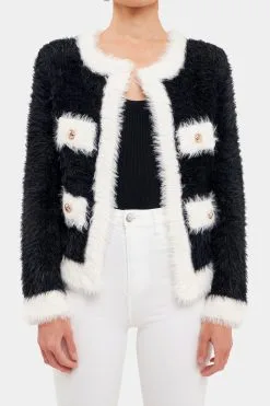 Endless Rose Fuzzy Colorblock Cardigan -Jewelry Accessories 74c24588 b047 480c 9f00 06934ef9aa3b