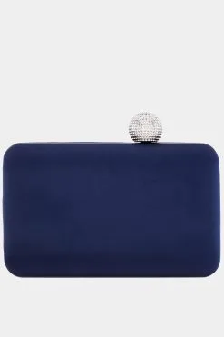 NINA Crystal Clasp Satin Minaudriere