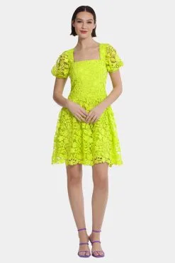 Donna Morgan Puff Sleeve Mini Dress