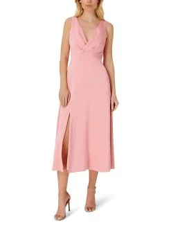 Aidan By Aidan Mattox V-Neck Satin Midi Dress -Jewelry Accessories 79ec4b2f f694 4876 a7b3 5db567235d90