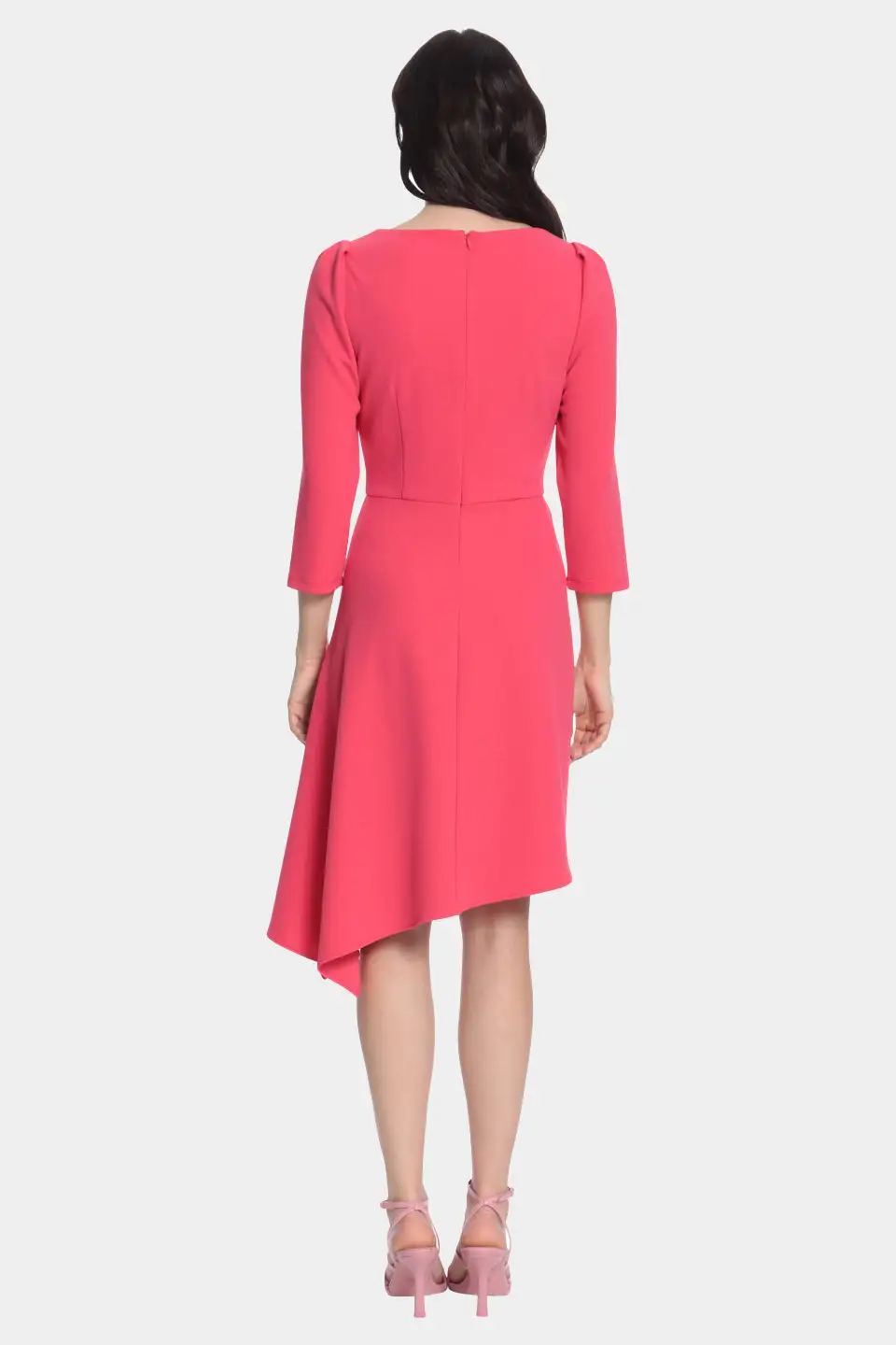 Donna Morgan Asymmetrical Hem Scuba Crepe Midi Dress 6 Donna Morgan Asymmetrical Hem Scuba Crepe Midi Dress - Image 4