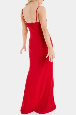 Quiz Red Scuba Crepe Ruched Front Strappy Maxi Dress -Jewelry Accessories 7edacf10 204f 4ecc a40b 4a7c3fd6a03f