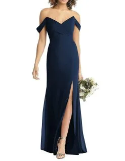 Social Bridesmaids Off-The-Shoulder Criss Cross Bodice Trumpet Gown -Jewelry Accessories 8193 3 1755358 3