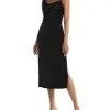 Social Bridesmaids Asymmetrical One-Shoulder Velvet Midi Slip Dress -Jewelry Accessories 8212 1755358 1