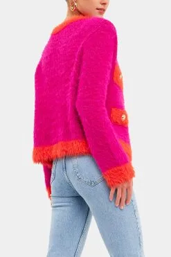 Endless Rose Fuzzy Colorblock Cardigan -Jewelry Accessories 84c71da4 240c 43ea 96e1 7c0c9c73c9d0