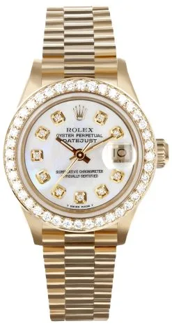 Rolex Presidential Mother Of Pearl Diamond Dial And Bezel Watch