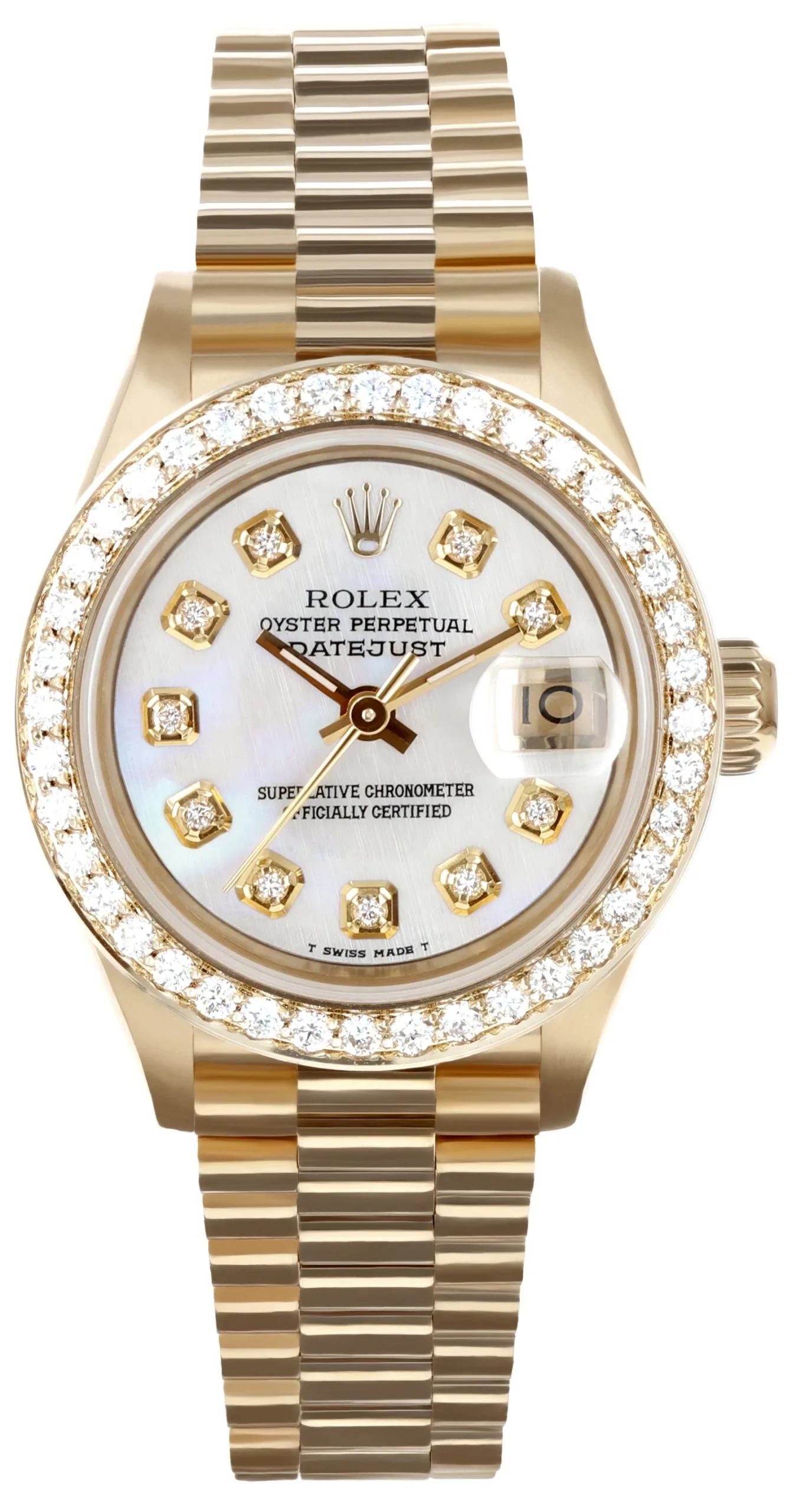 Rolex Presidential Mother Of Pearl Diamond Dial And Bezel Watch 3 Rolex Presidential Mother Of Pearl Diamond Dial And Bezel Watch