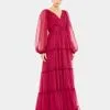 Mac Duggal Ruffle Tiered Puff Sleeve A Line Gown -Jewelry Accessories 8715e65e 9a6d 45a9 a56b 8fc7deb620d7