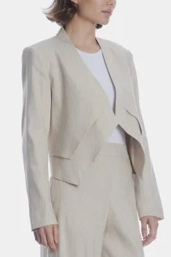 BCBGMAXAZRIA Striped Linen Asymmetric Blazer -Jewelry Accessories 885ab1a6 2d40 41f3 a4f2 38450b9f37dd