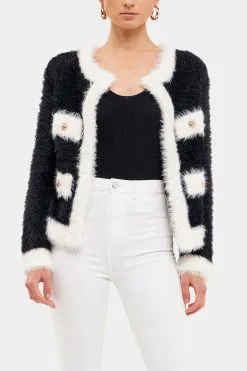 Endless Rose Fuzzy Colorblock Cardigan -Jewelry Accessories 89fd1e51 d5eb 4906 a113 2121a05e6924
