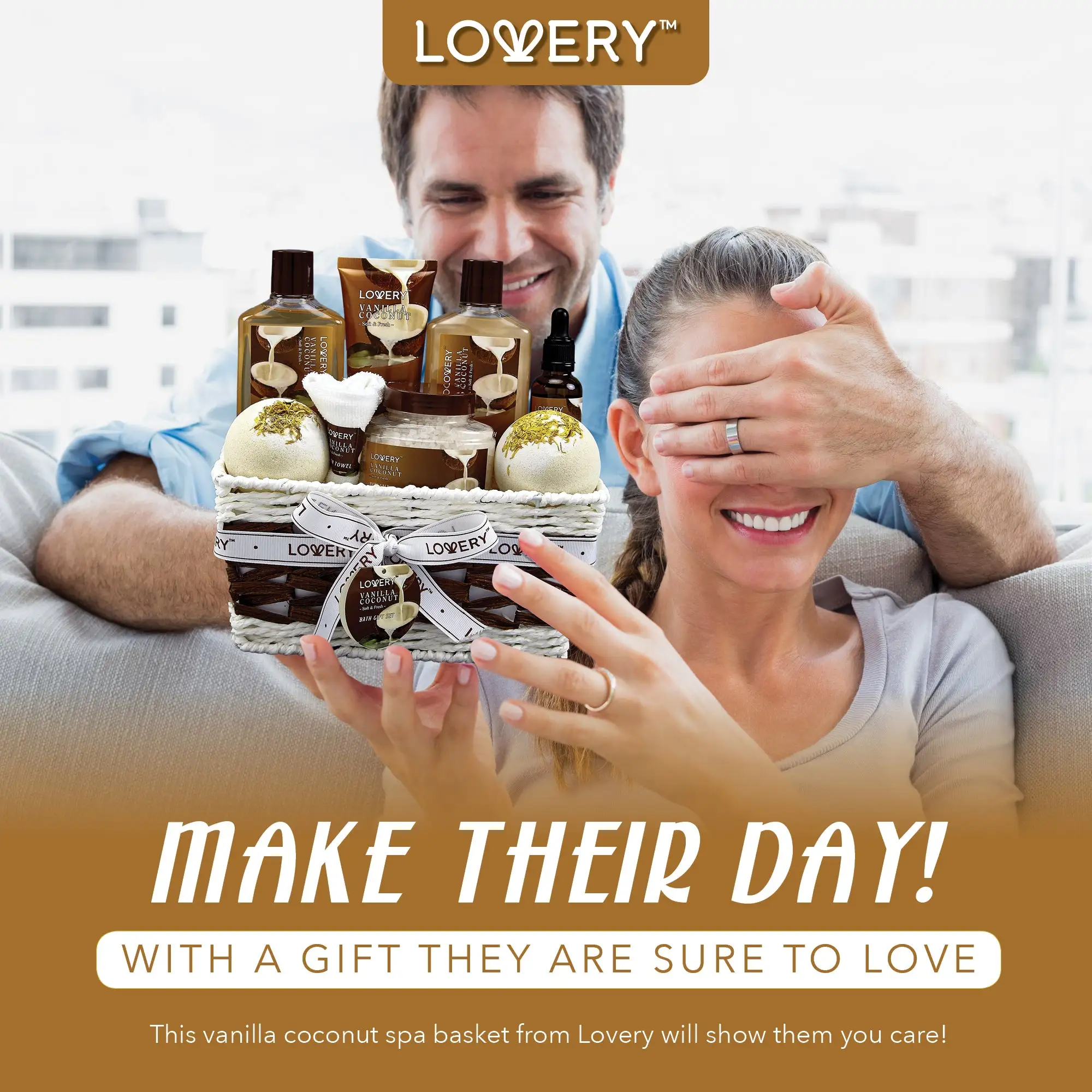 Lovery Vanilla Coconut Home Spa Basket 9-Piece Set 6 Lovery Vanilla Coconut Home Spa Basket 9-Piece Set - Image 4