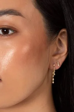 By Adina Eden Double Bezel Chain Drop Stud Earring -Jewelry Accessories 9101822c 81c0 4f66 9b2a 6c2388d0a1ac