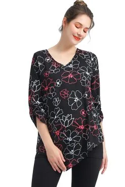 Kimi + Kai Pru Maternity/Nursing Layered Ruched-Sleeve Blouse -Jewelry Accessories 912 103531 1756219 4