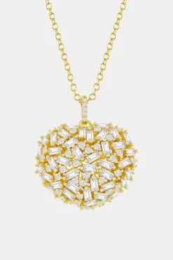 Design Lab Baguette Heart Necklace