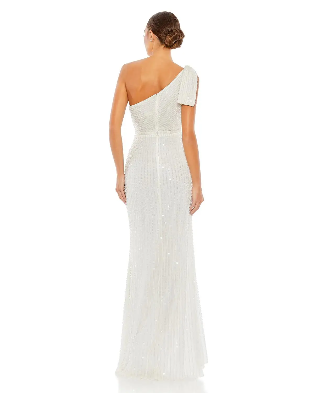 Mac Duggal Pearl Embellished Soft Tie One Shoulder Gown 15 Mac Duggal Pearl Embellished Soft Tie One Shoulder Gown - Image 13