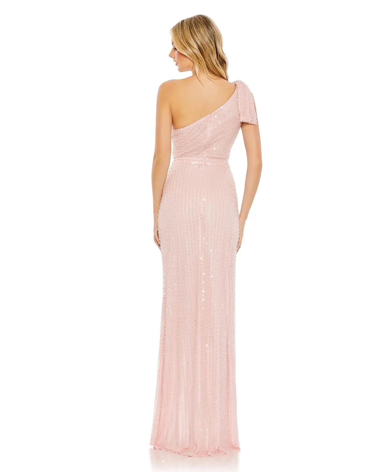 Mac Duggal Pearl Embellished Soft Tie One Shoulder Gown 10 Mac Duggal Pearl Embellished Soft Tie One Shoulder Gown - Image 8