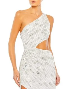 Mac Duggal Beaded One Shoulder Cut Out Gown -Jewelry Accessories 947e0c6f 1ddb 4aff 827a 3de58d18235c