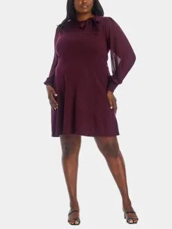 CeCe Long Sleeve A-Line Sweater Dress