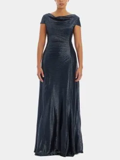 Adrianna Papell Metallic Knit Gown