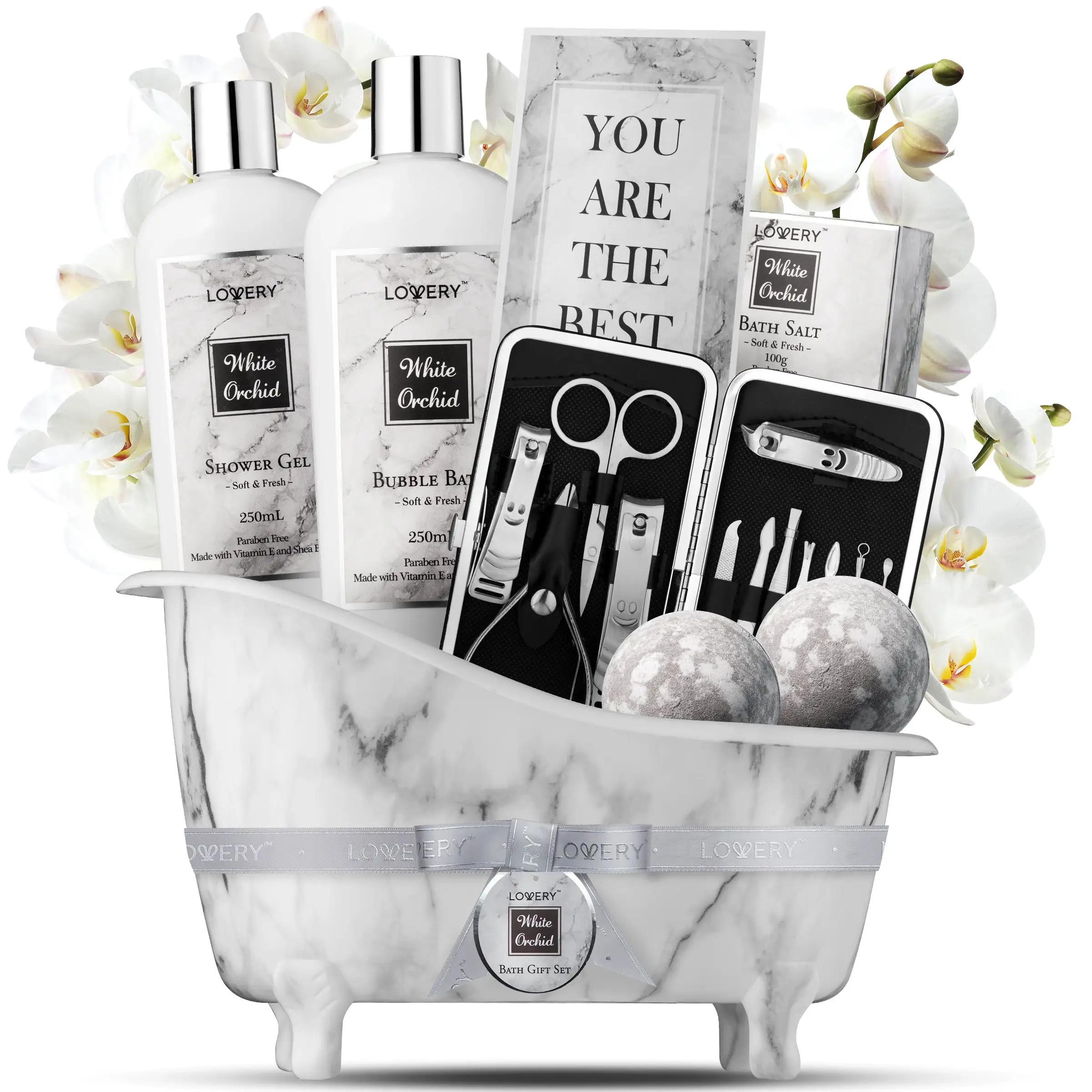 Lovery White Orchid Bath & Body Self Care 20-Piece Basket 13 Lovery White Orchid Bath & Body Self Care 20-Piece Basket - Image 11