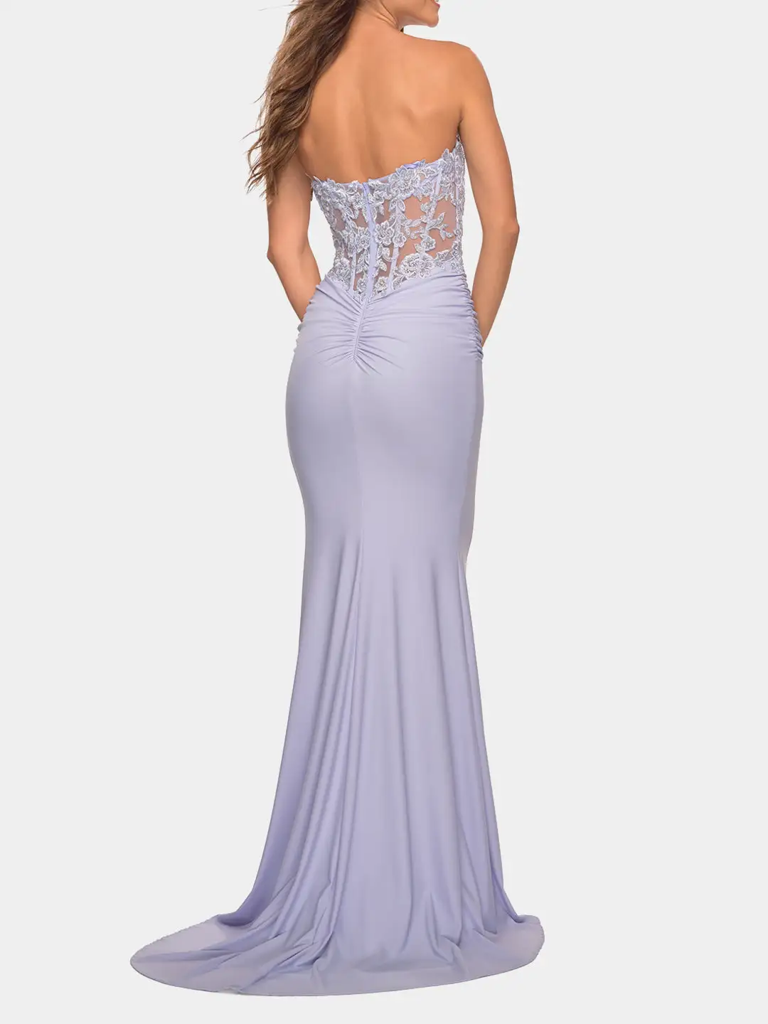 La Femme Illusion Lace Bodice Sweetheart Strapless Dress 10 La Femme Illusion Lace Bodice Sweetheart Strapless Dress - Image 8