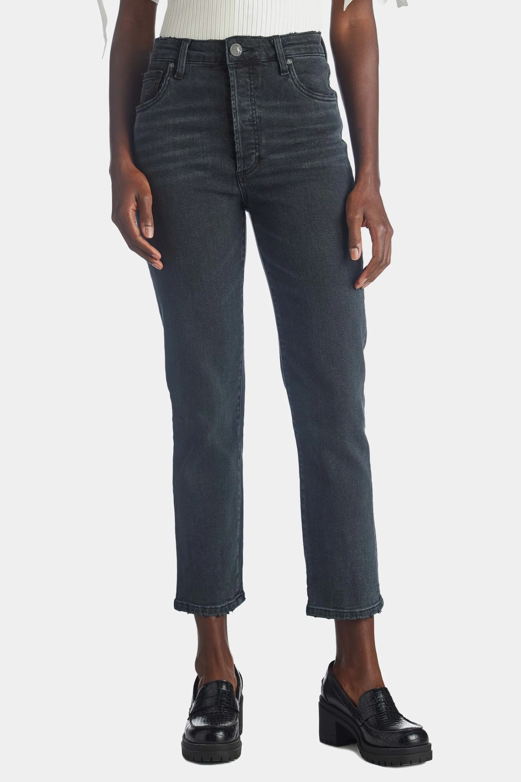 KUT From The Kloth Rosa High Rise Crop Straight Jean 3 KUT From The Kloth Rosa High Rise Crop Straight Jean