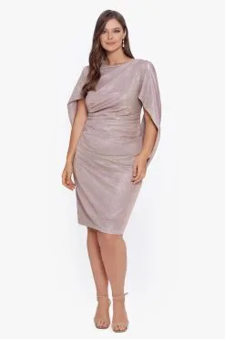 Betsy & Adam Short Galaxy Glitter Cowl Neck Back