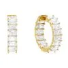 By Adina Eden Baguette Hoop Earring -Jewelry Accessories A278 2013482 1