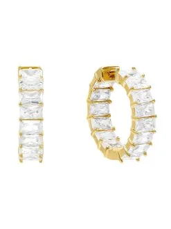 By Adina Eden Baguette Hoop Earring -Jewelry Accessories A278 2013482 3 086fc9d5 b5f7 41b8 9218 fb7eb4025b10