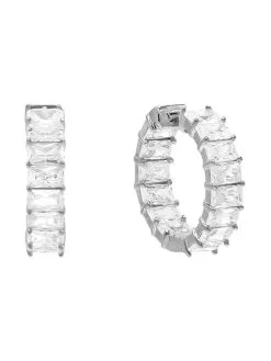 By Adina Eden Baguette Hoop Earring -Jewelry Accessories A278 2013482 5